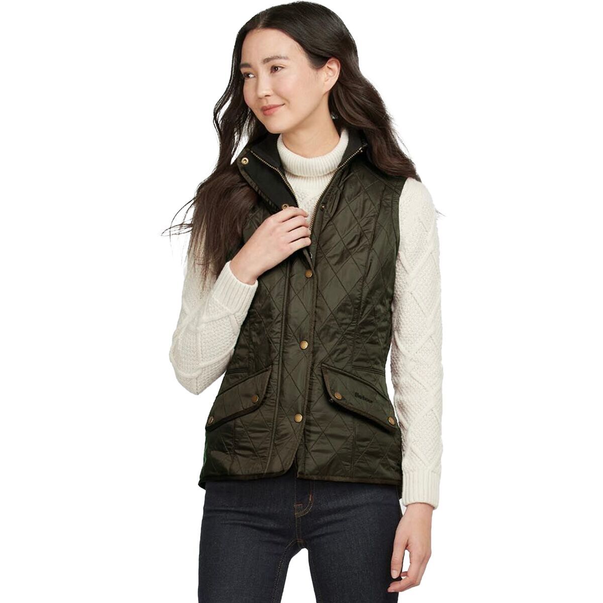 Image of Barbour Cavalry Gilet Vest - Women's Olive/Olive, US 10/UK 14