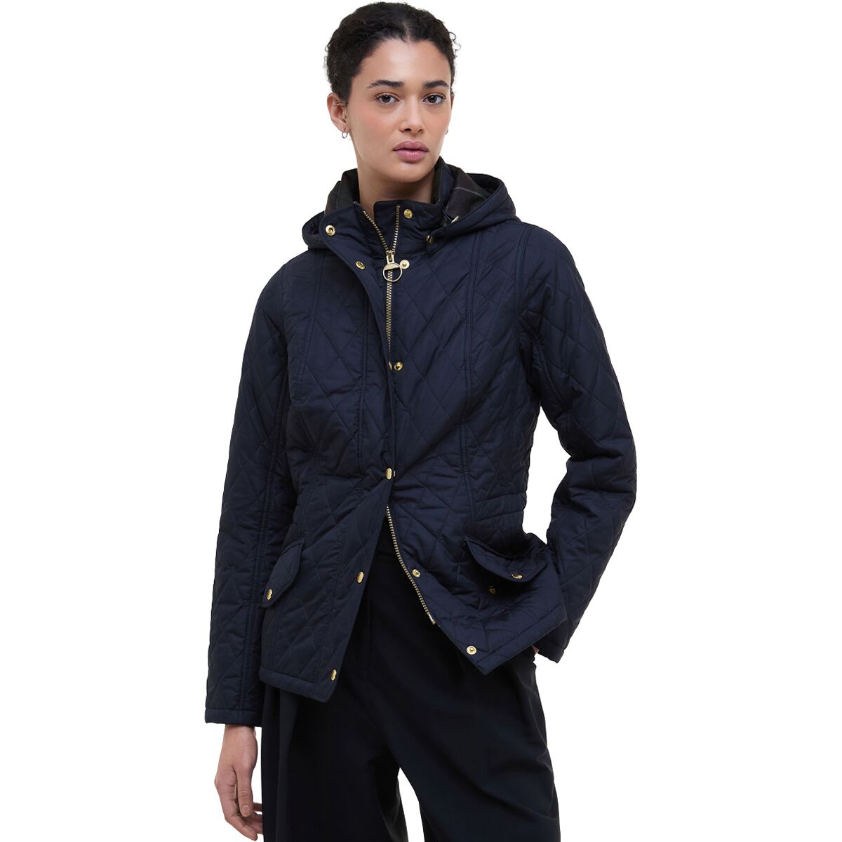 Image of Barbour Millfire Quilt Jacket - Women's Navy/Classic, US 8/UK 12
