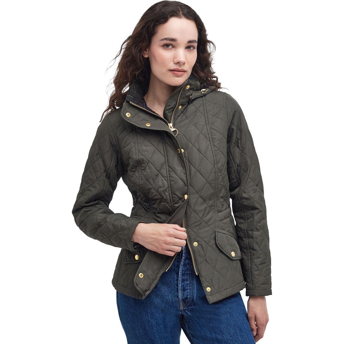 Image of Barbour Millfire Quilt Jacket - Women's Olive/Classic, US 6/UK 10