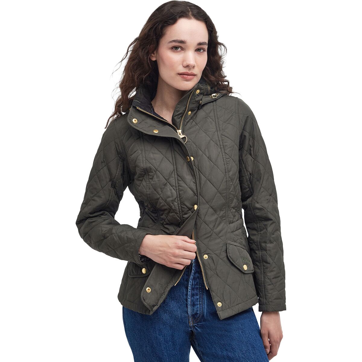 Image of Barbour Millfire Quilt Jacket - Women's Olive/Classic, US 2/UK 6