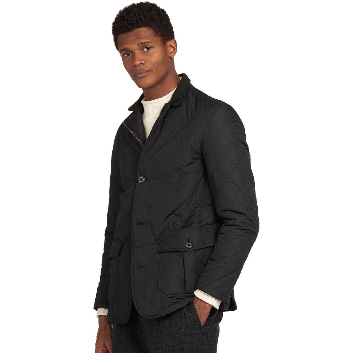 Barbour Quilted Lutz Jacket - Men's Black, L