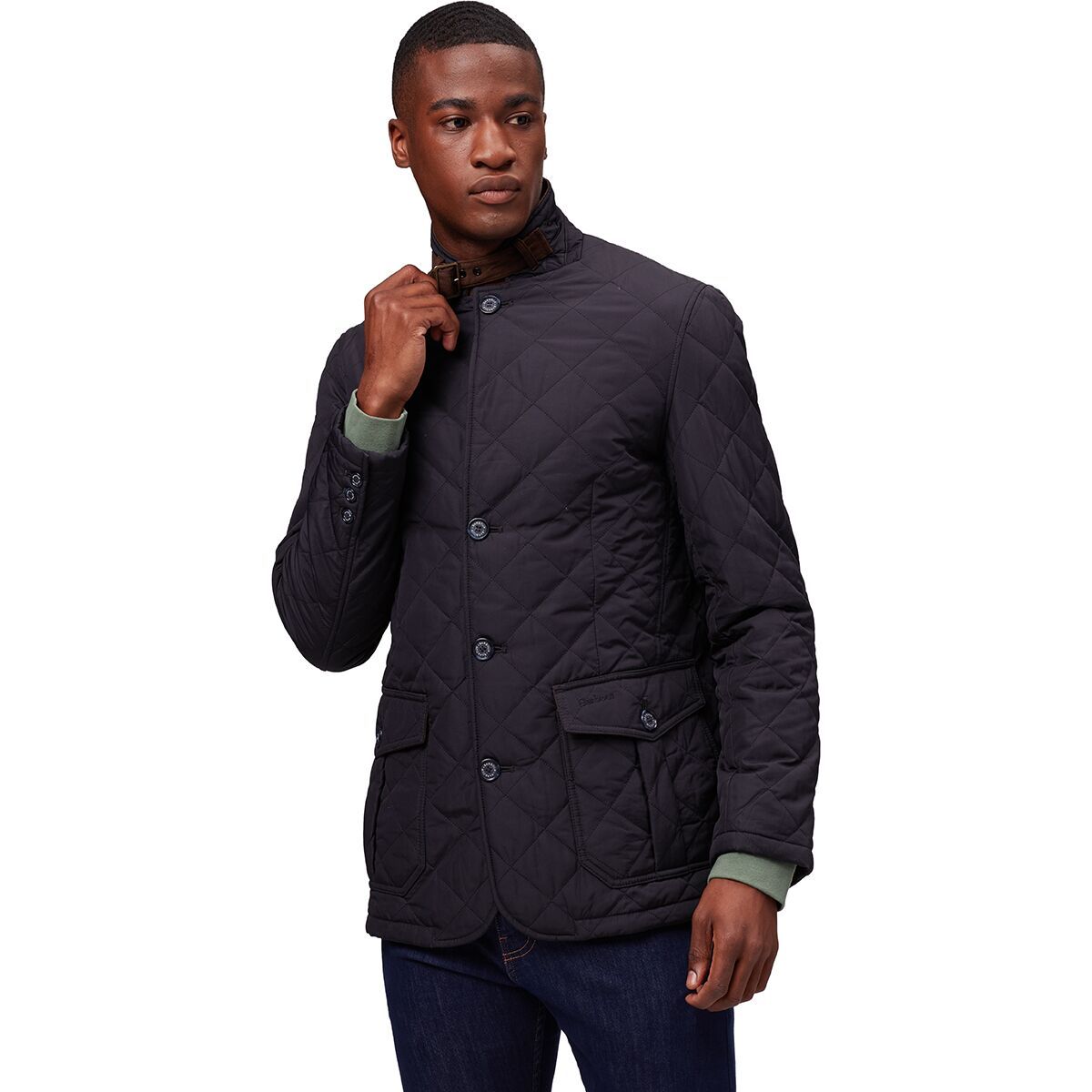 Barbour Quilted Lutz Jacket - Men's Navy, XXL