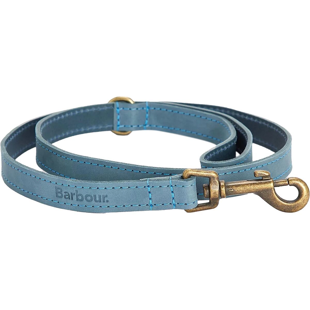 Barbour Leather Dog Lead Blue, One Size