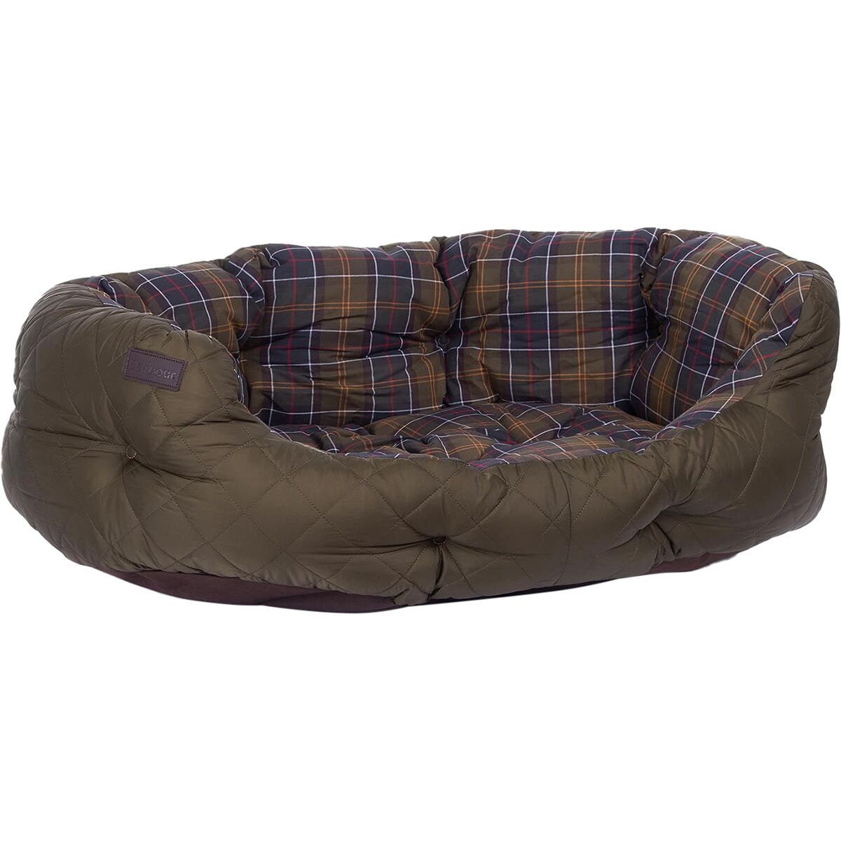 Barbour Quilted Dog Bed Olive, 35in