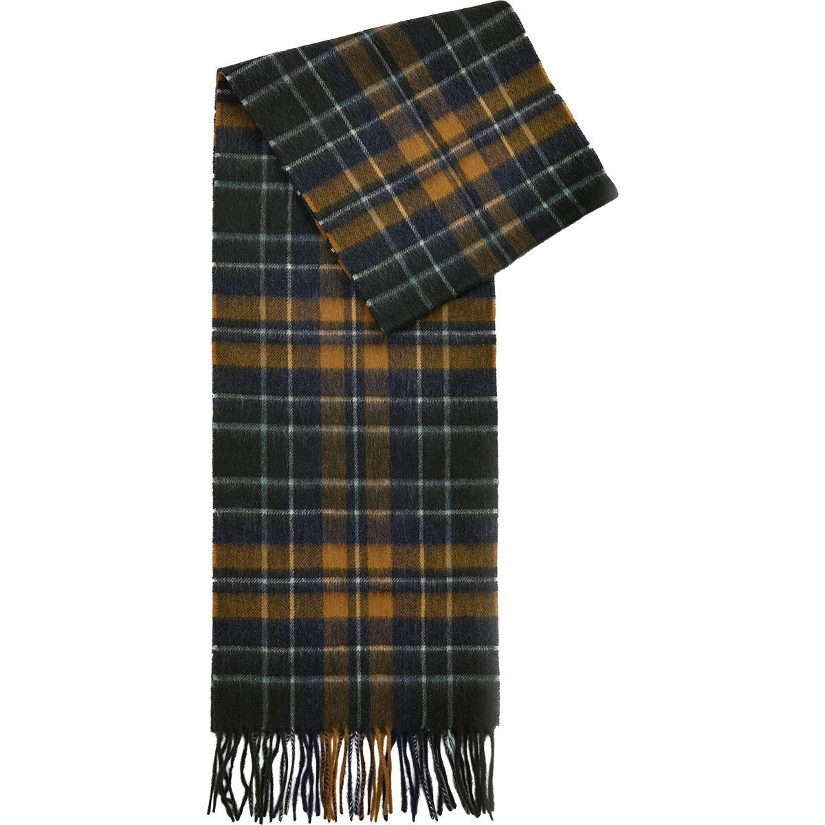 Image of Barbour New Check Tartan Scarf Forest/Bronze Brown, One Size