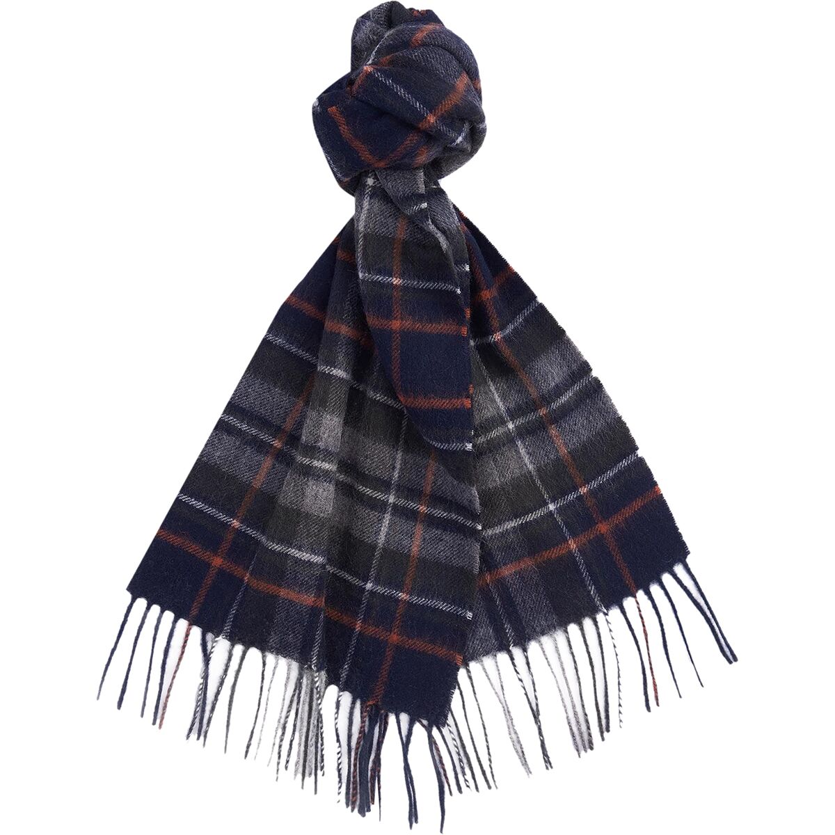 Image of Barbour New Check Tartan Scarf Navy/Dark Ginger, One Size