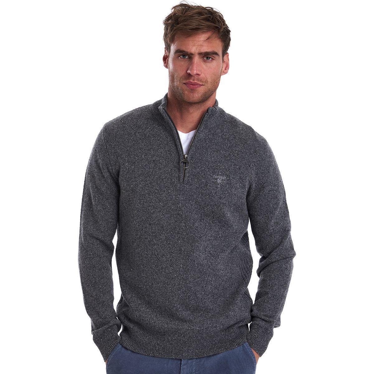 Barbour Tisbury Half-Zip Sweater - Men's Grey, L