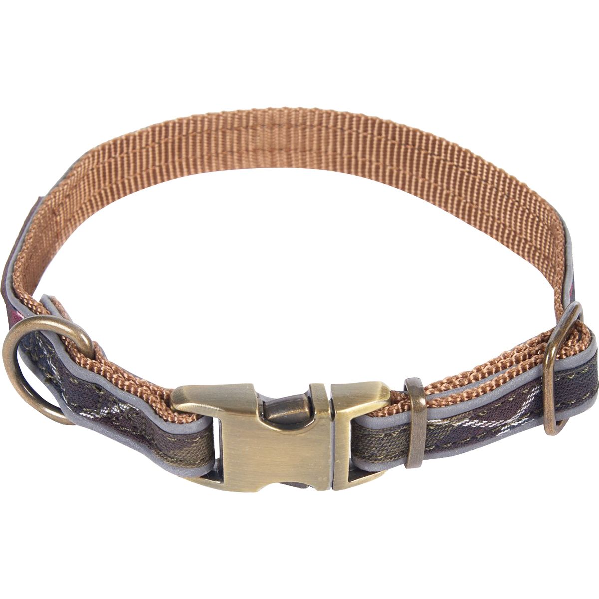 Image of Barbour Reflective Tartan Dog Collar Classic Tartan, S