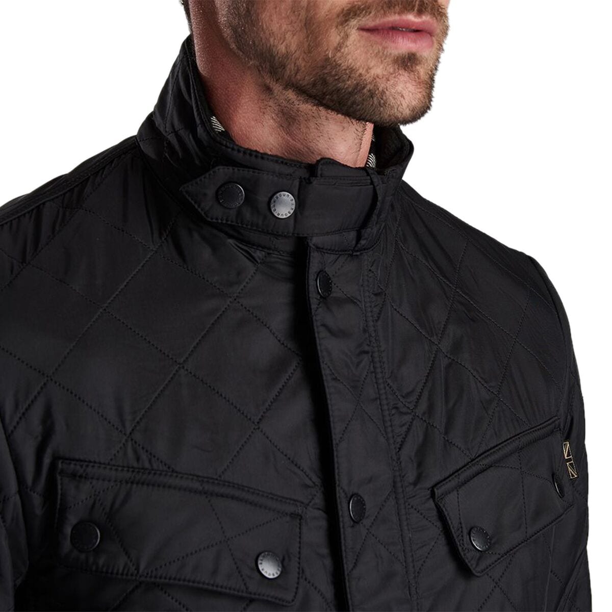 barbour international ariel polarquilt jacket black