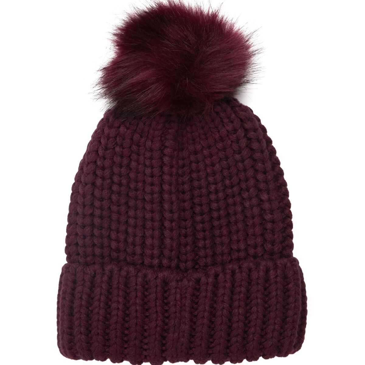 Barbour NWT Saltburn Beanie Hat Womens OS Red Ribbed Knit Faux Fur Pom Winter Barbour Saltburn Beanie – The Keeneland Shop main image 3