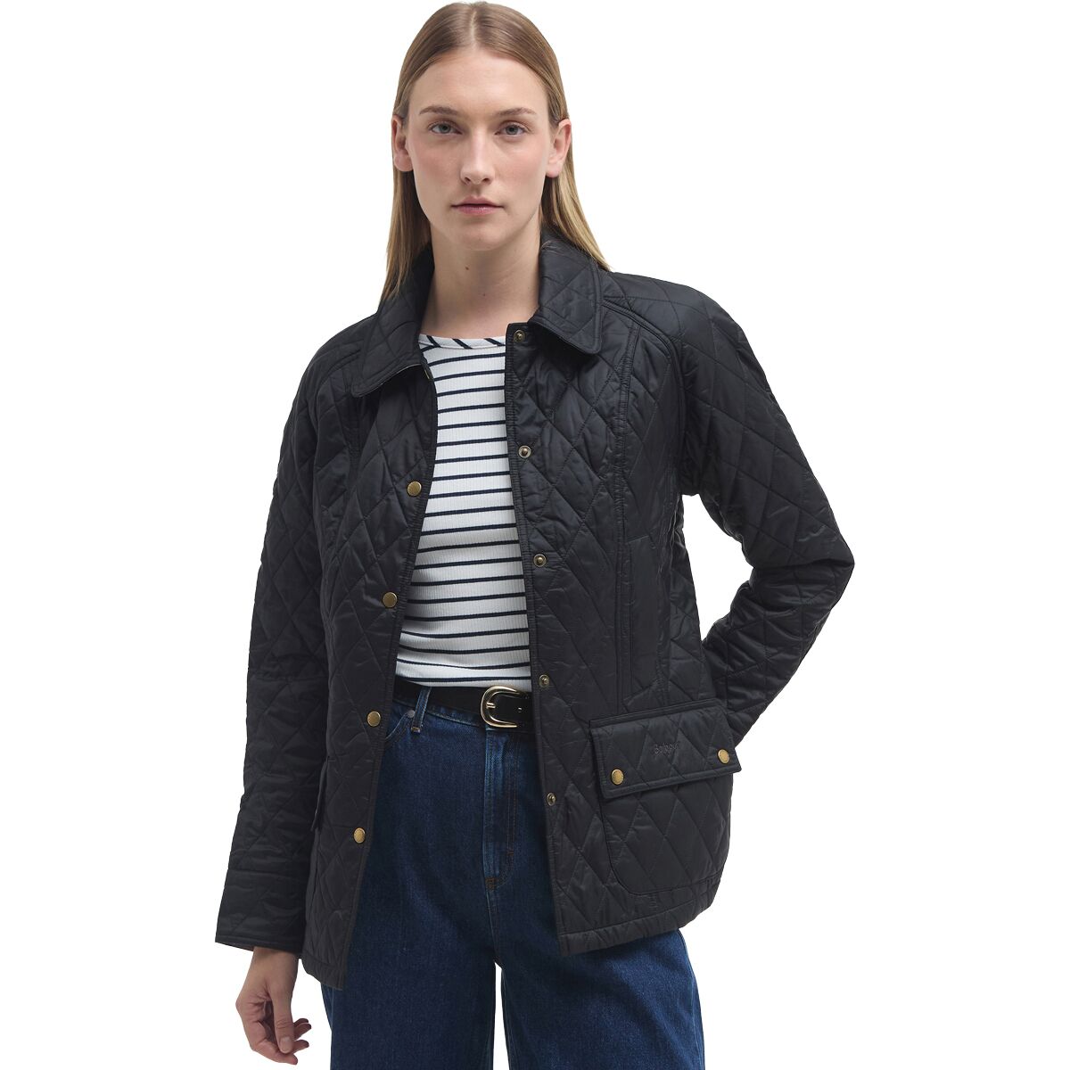 Image of Barbour Summer Beadnell Quilt Jacket - Women's Black, US 4/UK 8