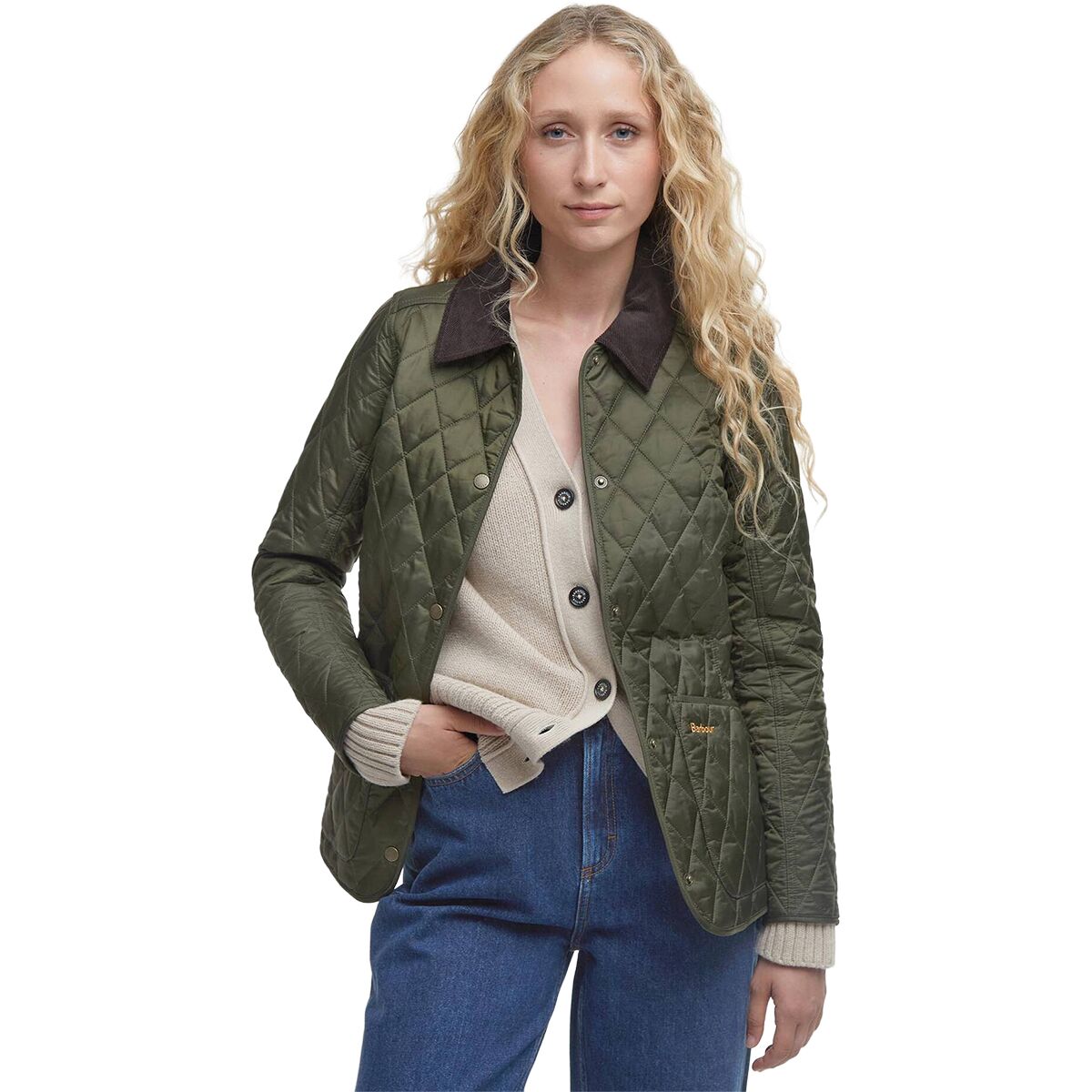 Image of Barbour Annandale Quilt Jacket - Women's Olive, US 10/UK 14