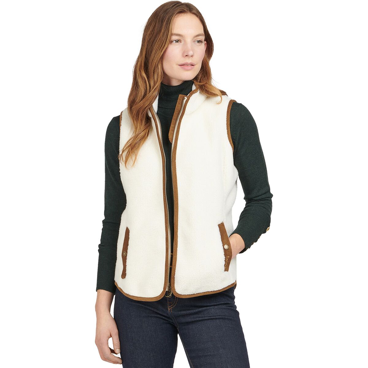 Image of Barbour Burford Fleece Vest - Women's Winter Pearl/Classic, US 14/UK 18