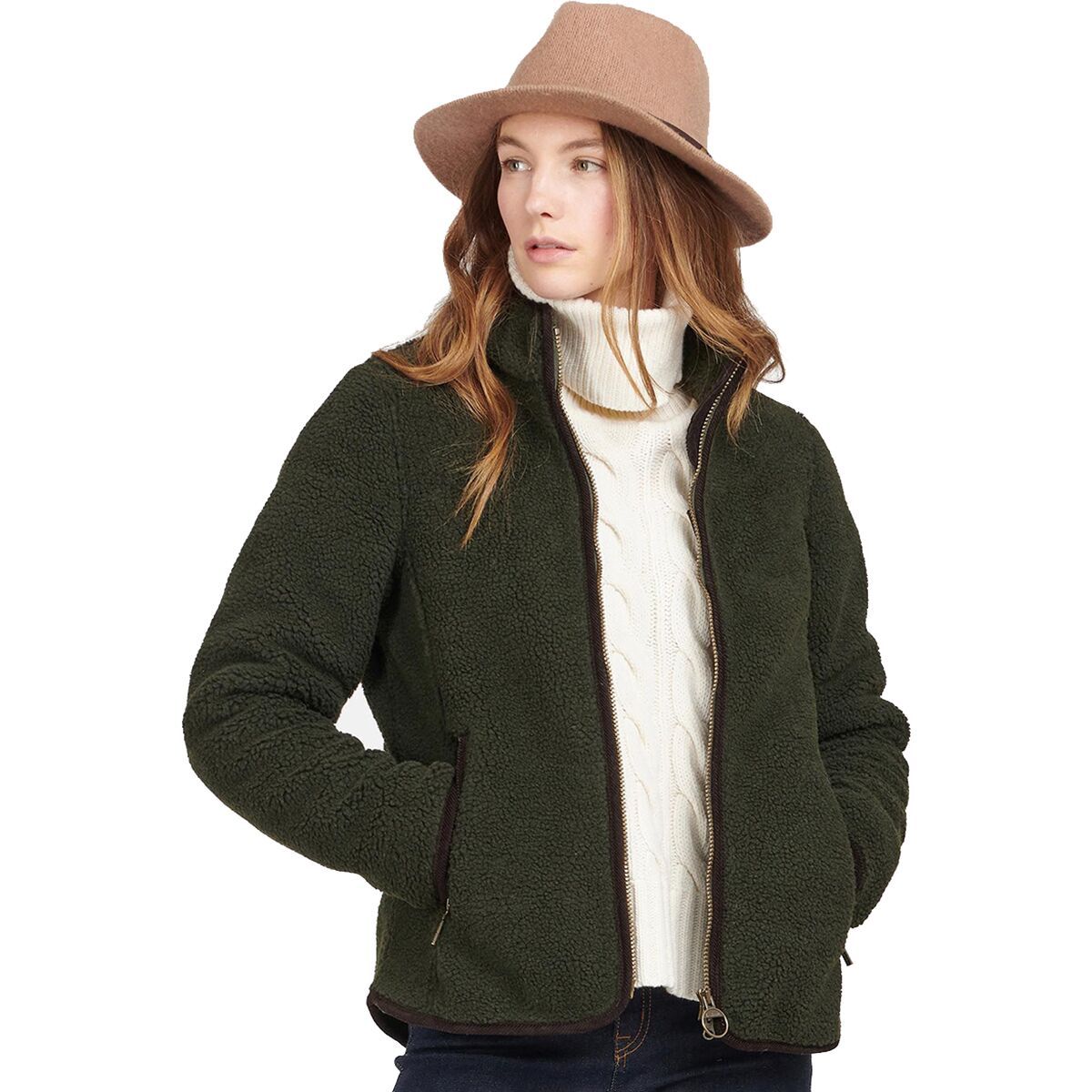 Barbour Laven Fleece Jacket - Women's Olive/Classic, US 6/UK 10