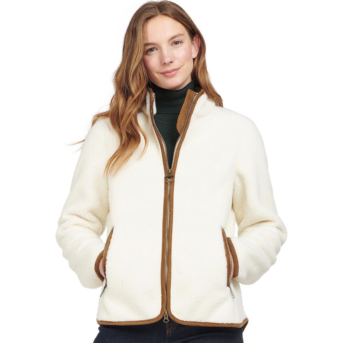 Barbour Laven Fleece Jacket - Women's Winter Pearl/Classic, US 10/UK 14