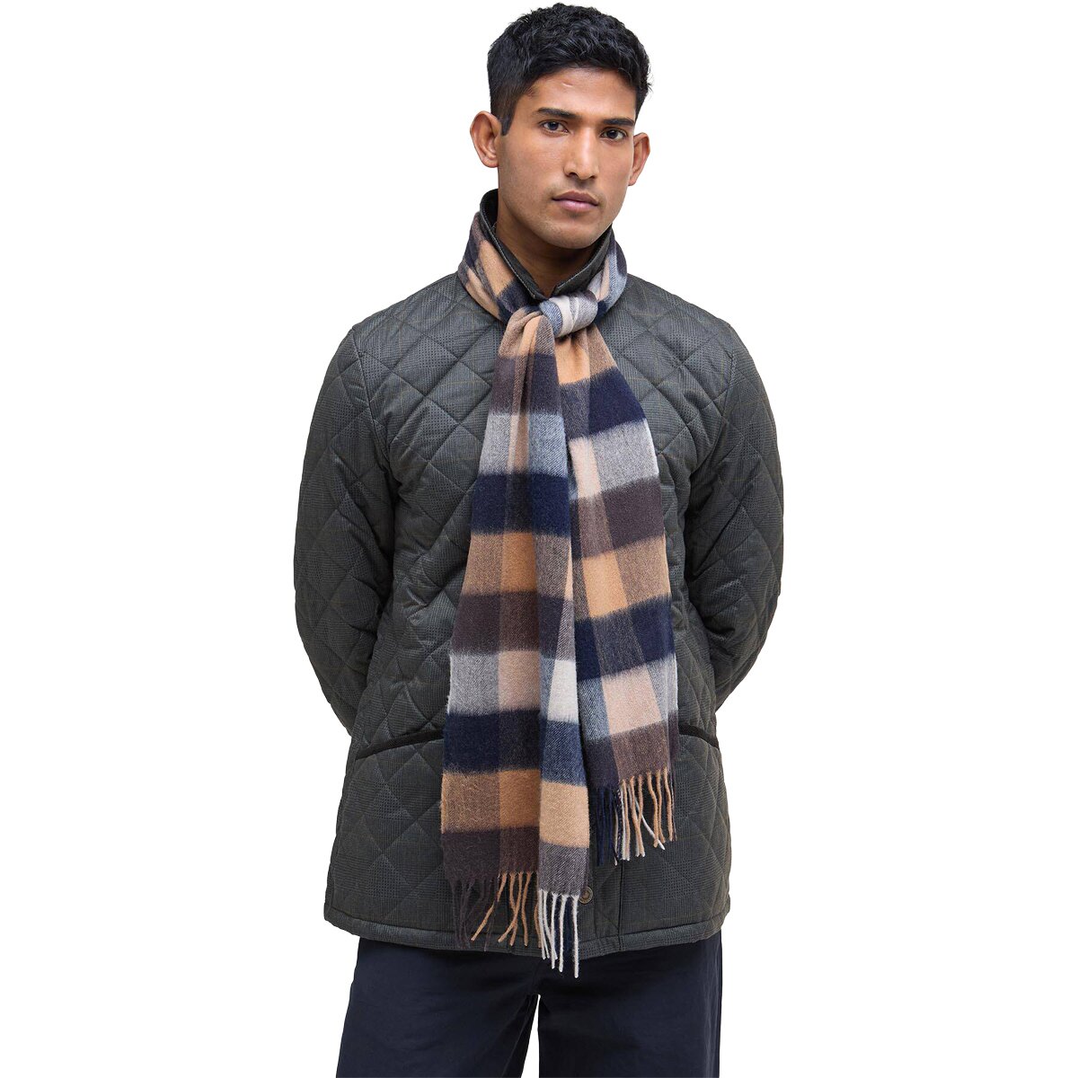 Image of Barbour Large Tattersall Scarf Autumn Dress, One Size