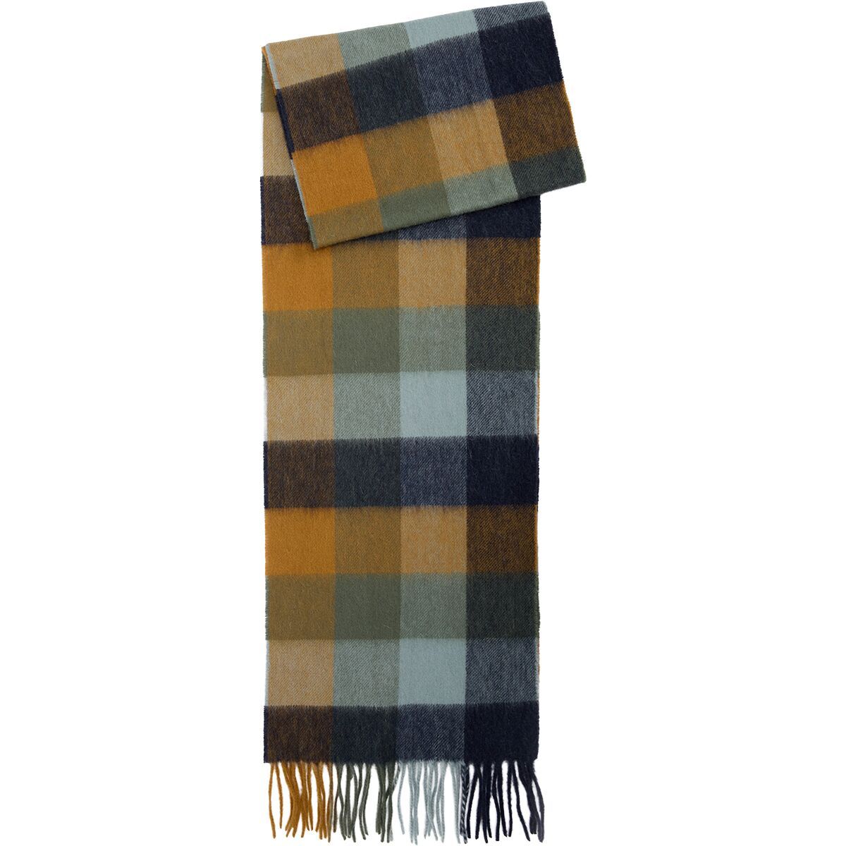 Image of Barbour Large Tattersall Scarf Forest/Bronze Brown, One Size