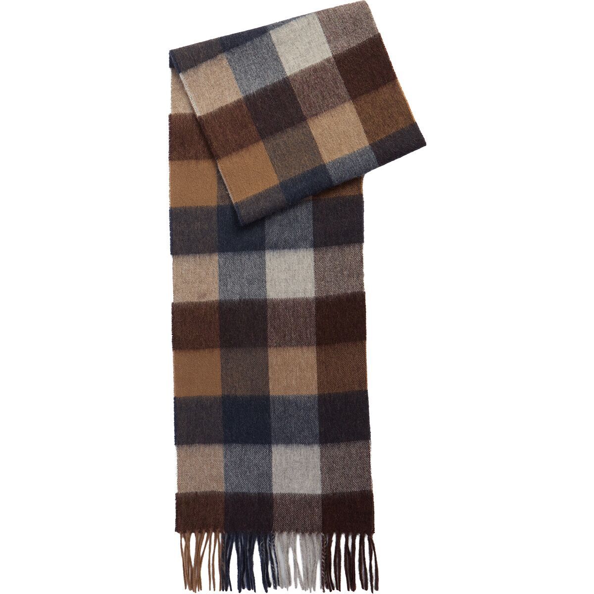 Image of Barbour Large Tattersall Scarf Midnight Oak, One Size