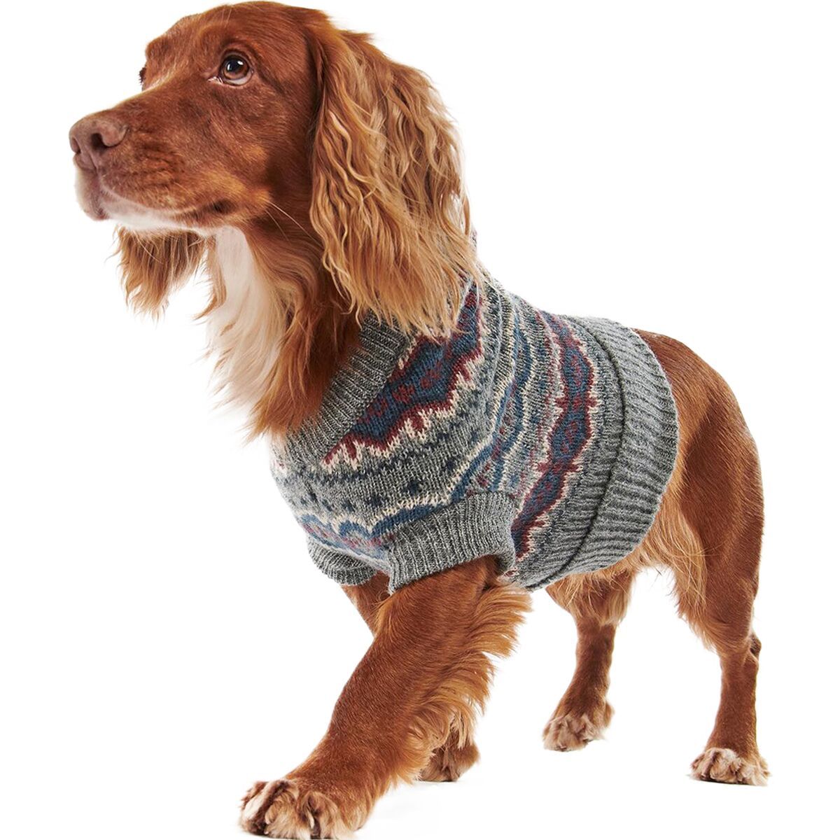 Barbour Case Fair Isle Dog Jumper Grey, M