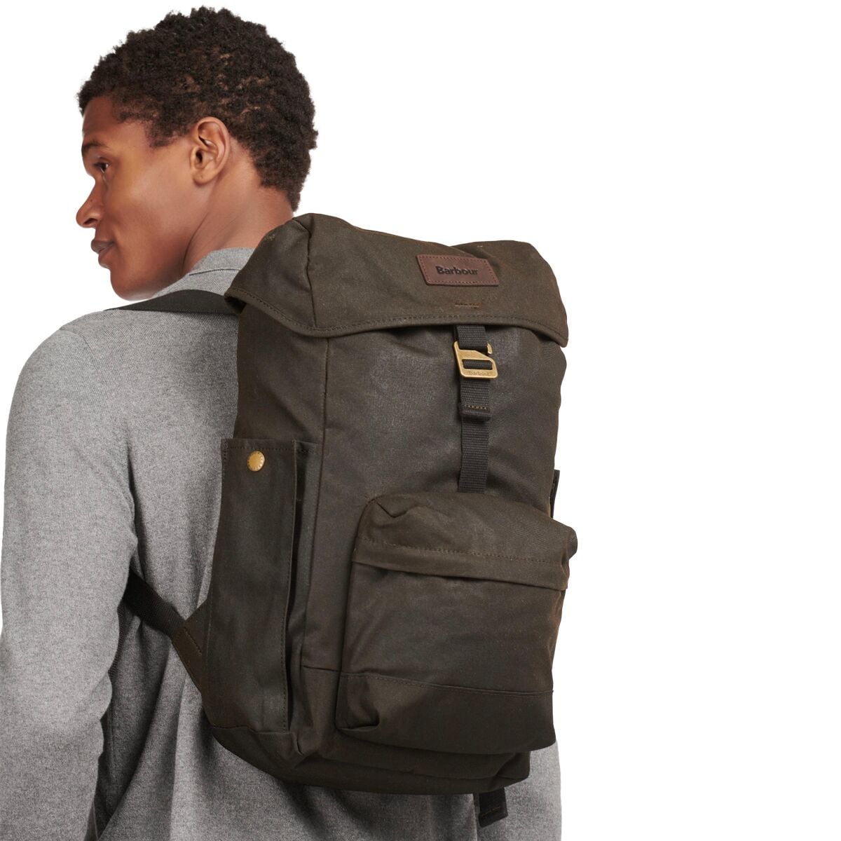 Barbour waxed backpack deals