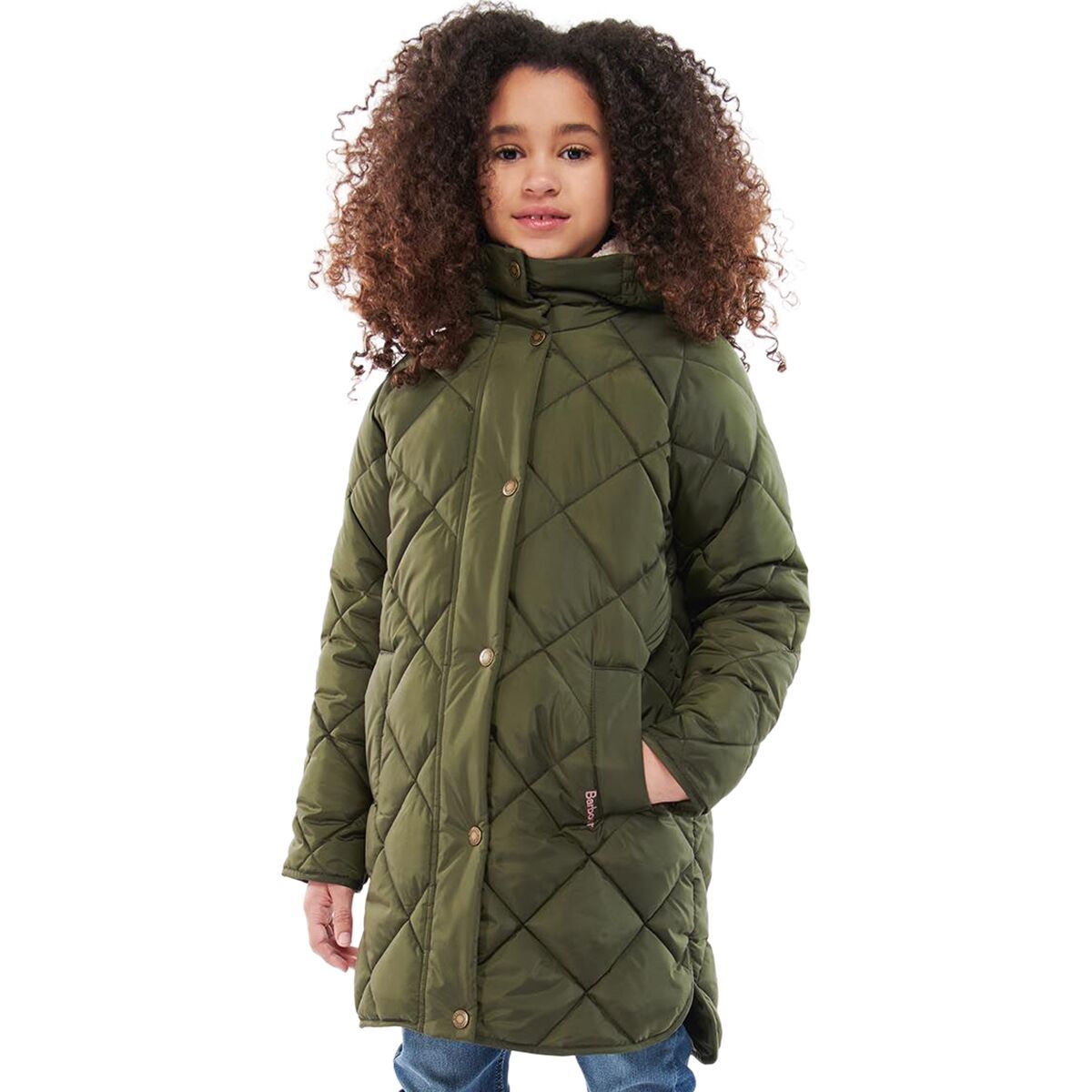 Barbour Sandyford Quilted Jacket - Girls' Olive, XL