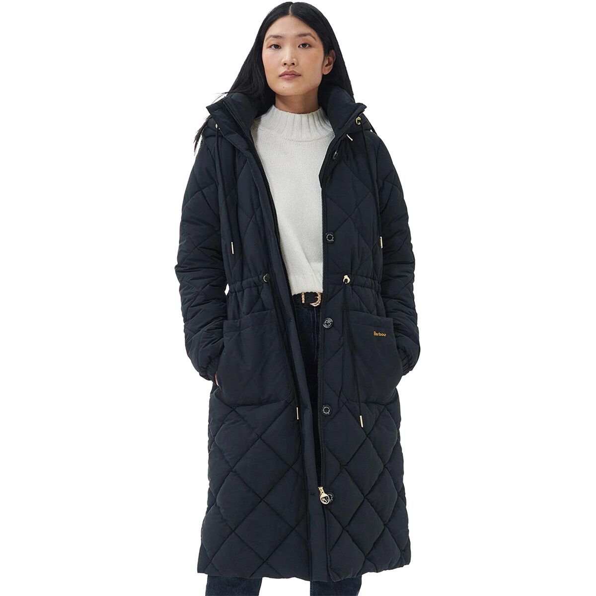 Barbour Orinsay Quilt Jacket - Women's Black/Black/Sage Tartan, US 2/UK 6