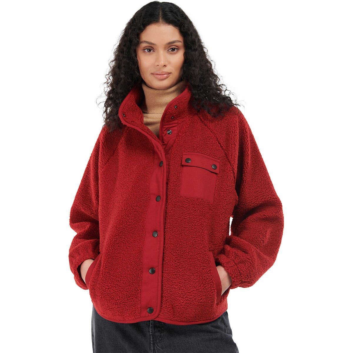 Barbour Callaly Fleece Jacket - Women's Dark Red, US 10/UK 14