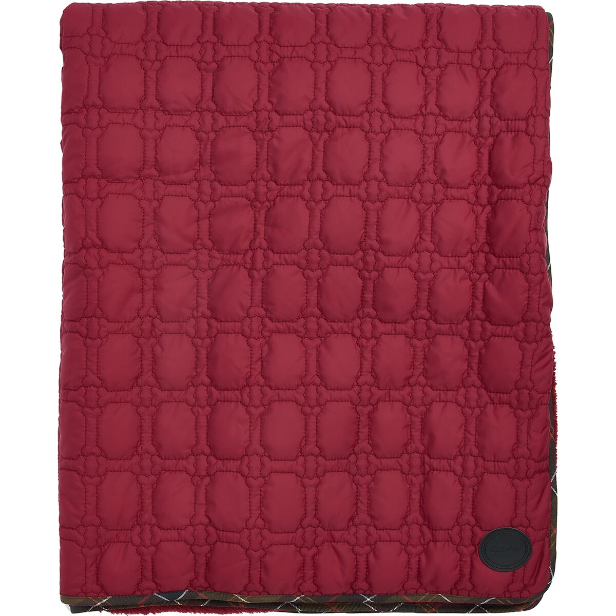 Image of Barbour Dog Bone Quilted Blanket Cranberry, One Size