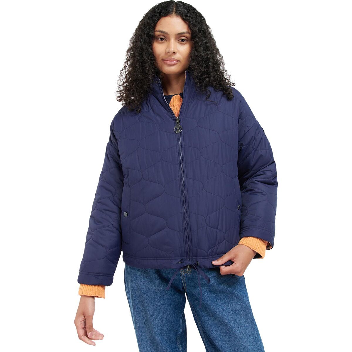 Barbour Printed Reversible Apia Quilt Jacket - Women's Eternal Ink/Light Trench Starling Print, US 8/UK 12