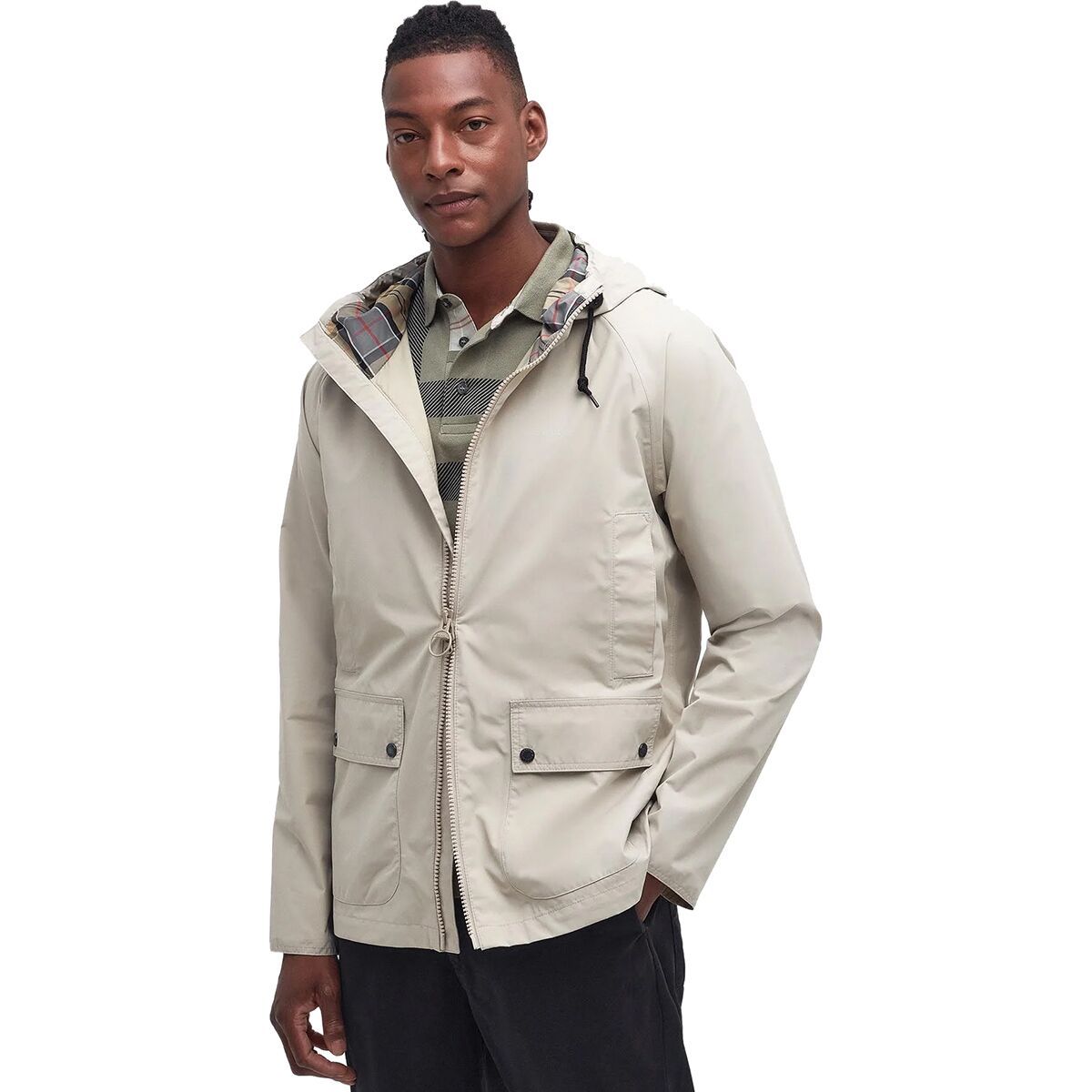 Barbour Hooded Domus Jacket - Men's Mist/Dress, XXL