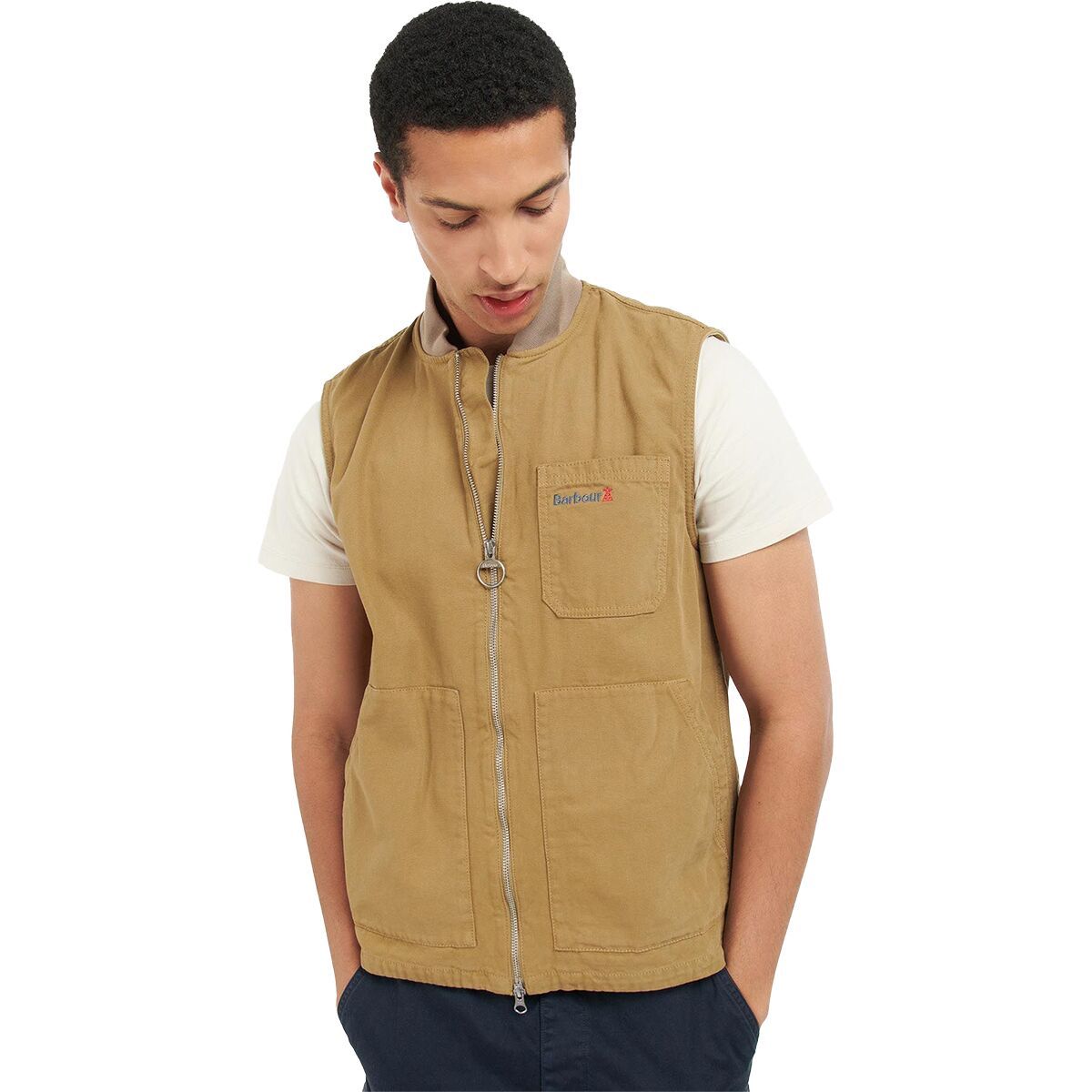 Barbour Tin Gilet Vest - Men's Military Brown, XL