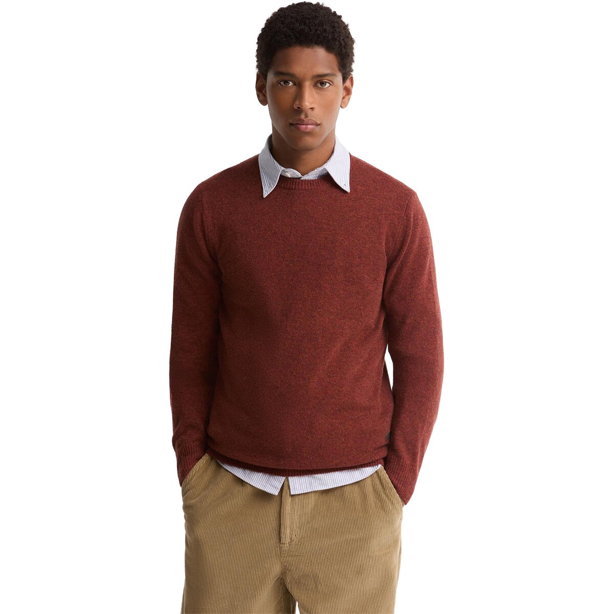 Image of Barbour Essential Patch Crew - Men's Russet, M