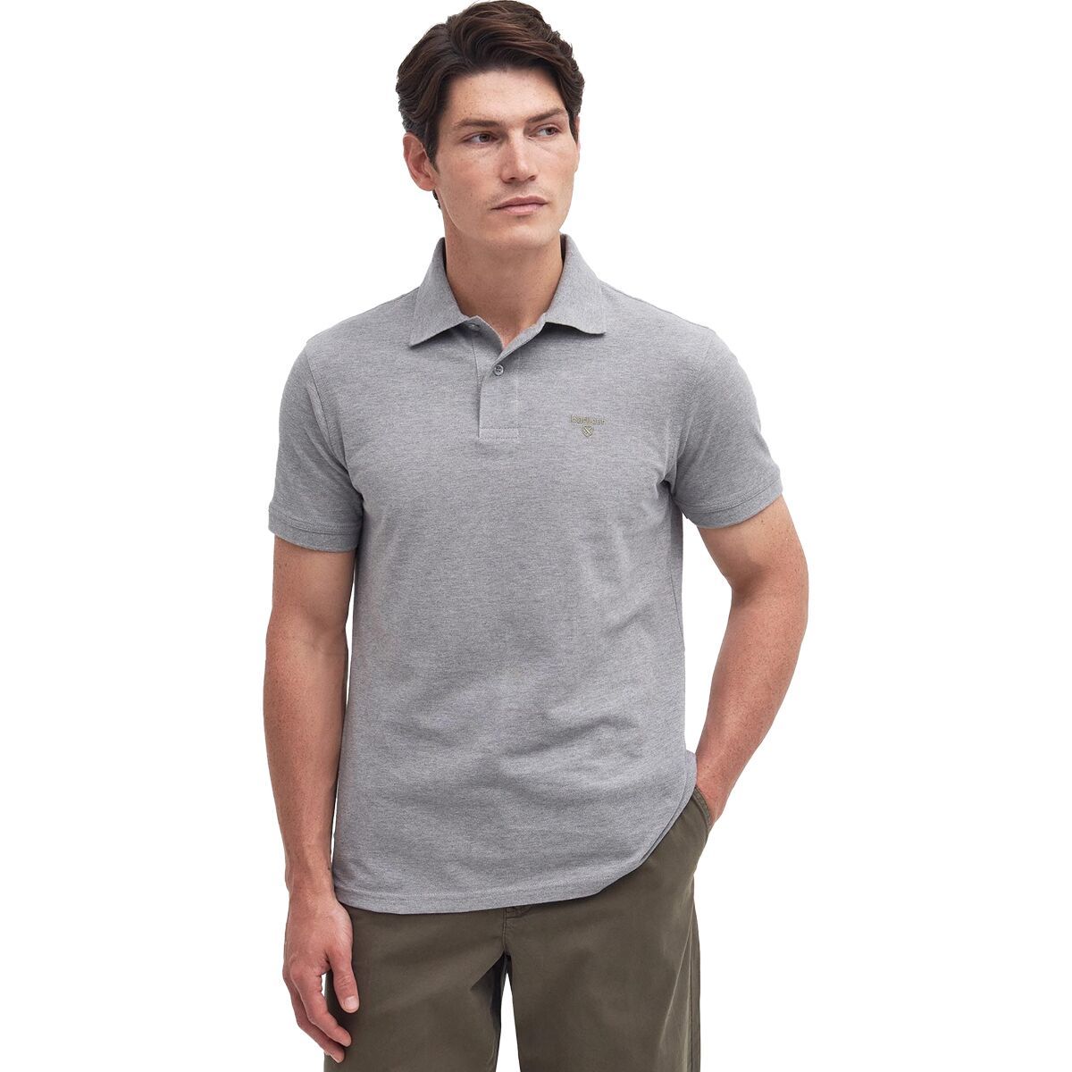 Barbour Lightweight Sports Polo - Men's Grey Marl, XXL