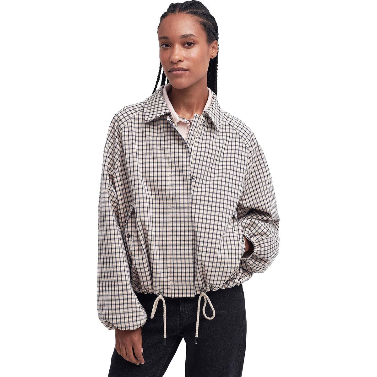 Barbour Check Charlene Showerproof Jacket - Women's Navy Primrose Check, US 4/UK 8