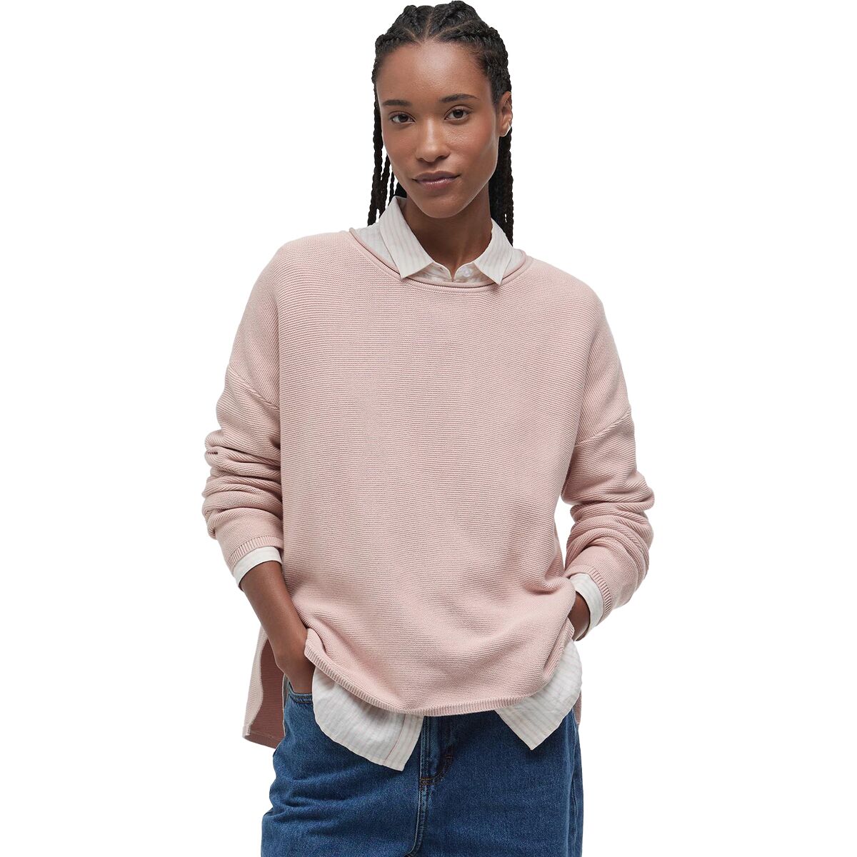 Image of Barbour Marine Knitted Jumper - Women's Primrose Pink, US 4/UK 8