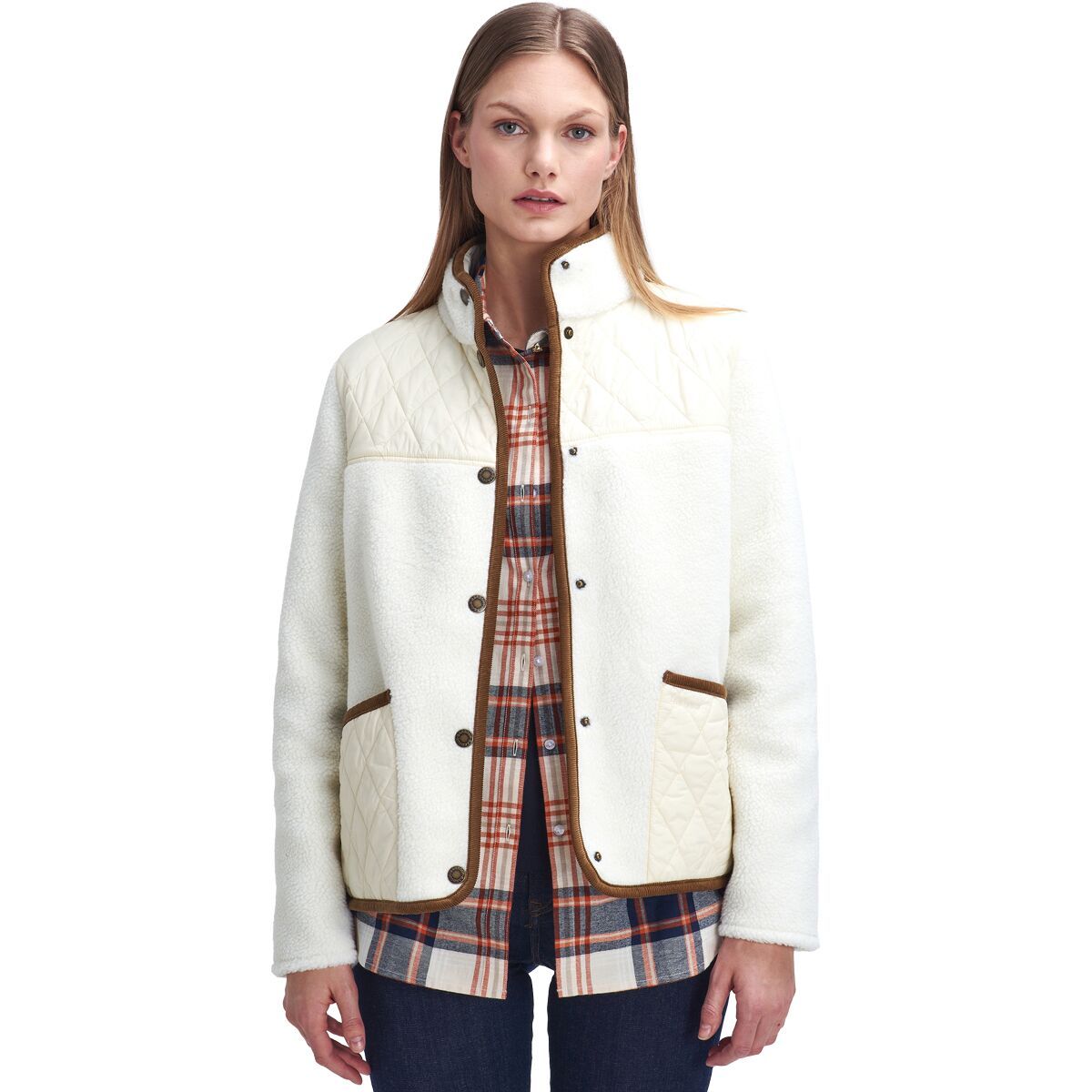 Image of Barbour Brambles Fleece Jacket - Women's Winter Pearl, US 8/UK 12
