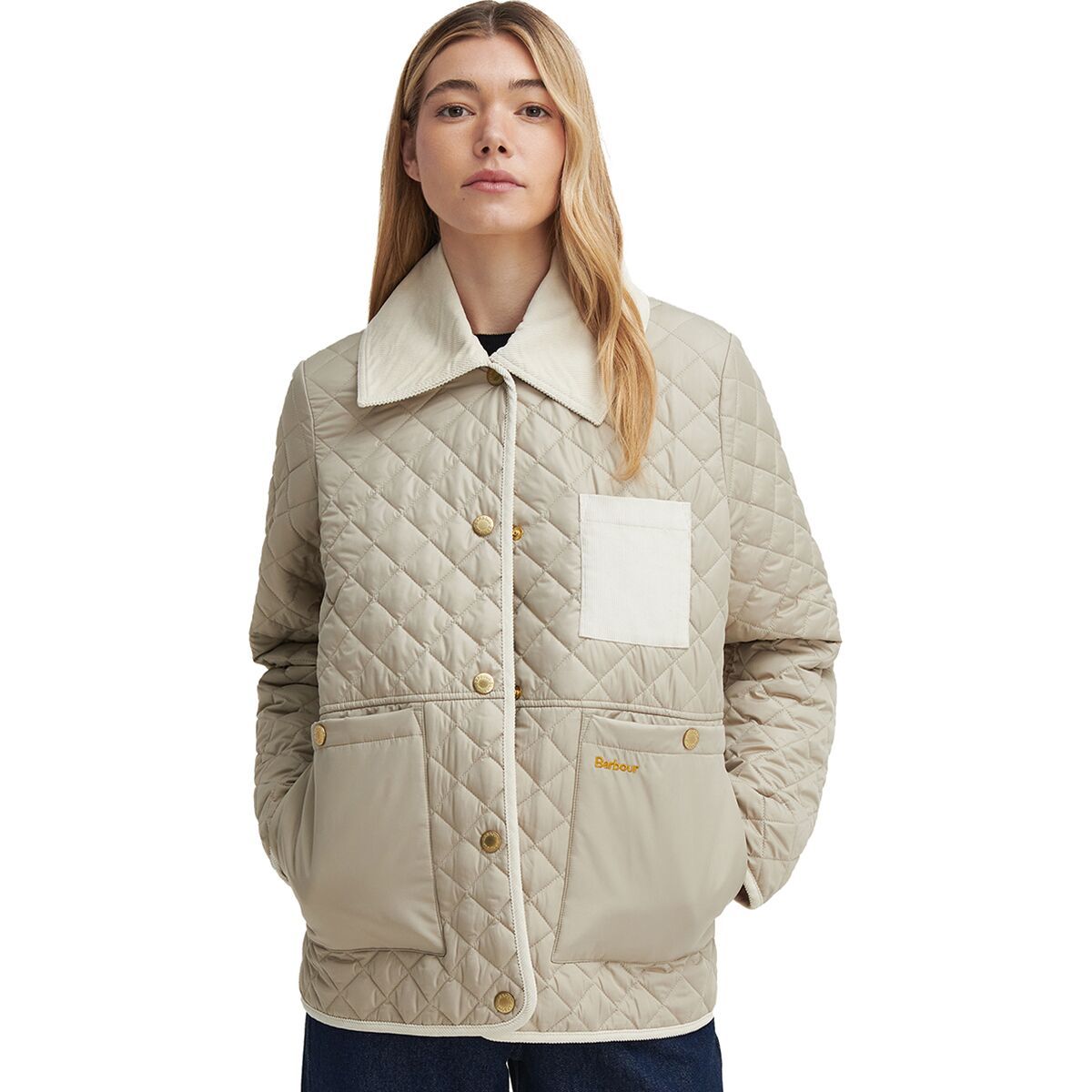 Image of Barbour Fleur Quilt Jacket - Women's Light Sand/Blanc, US 12/UK 16
