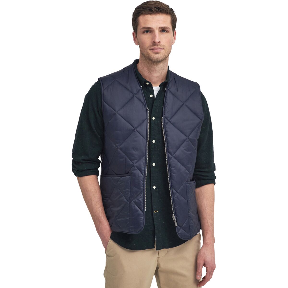 Image of Barbour Large Box Quilted Liner - Men's Navy, S
