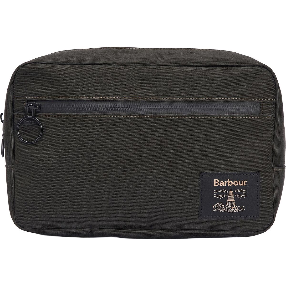 Image of Barbour Field Canvas Washbag Olive/Black, One Size