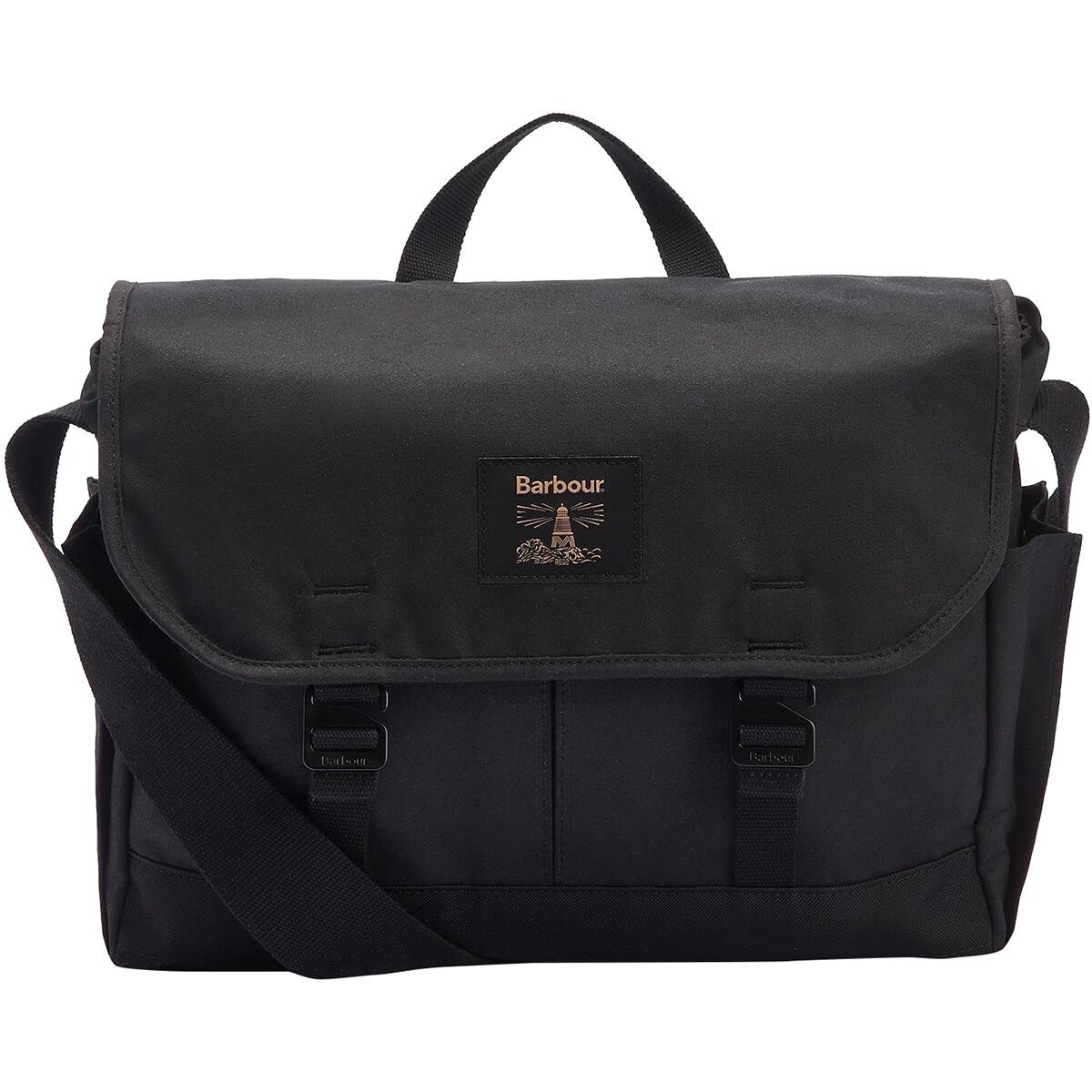 Image of Barbour Field Wax Messenger Bag Black, One Size