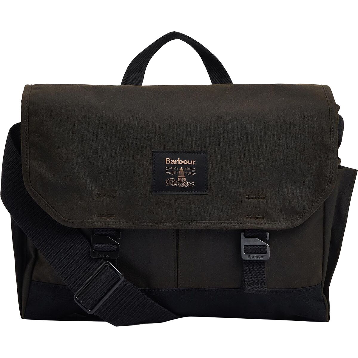 Image of Barbour Field Wax Messenger Bag Olive, One Size
