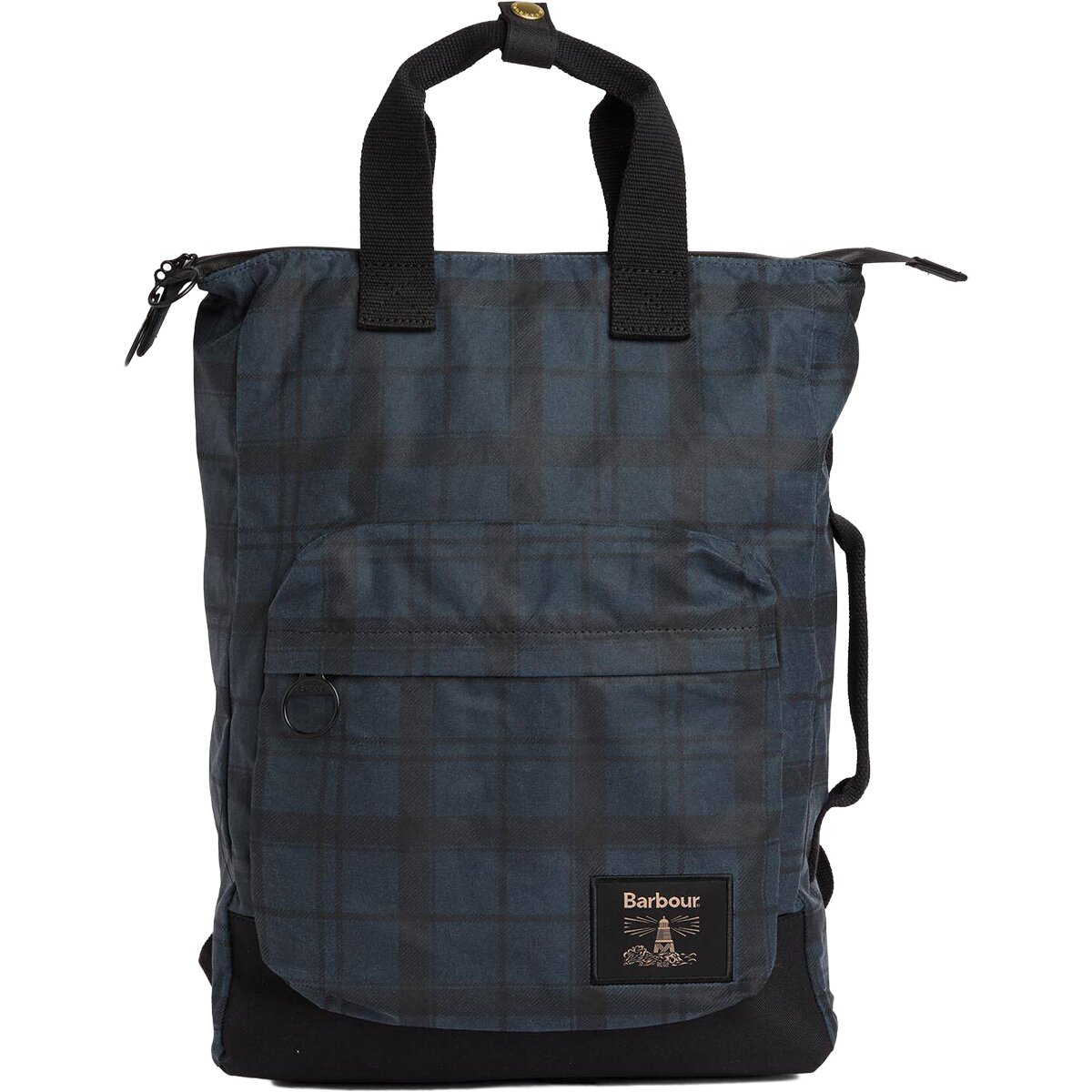 Image of Barbour Field Wax Zip Backpack Navy Tartan, One Size