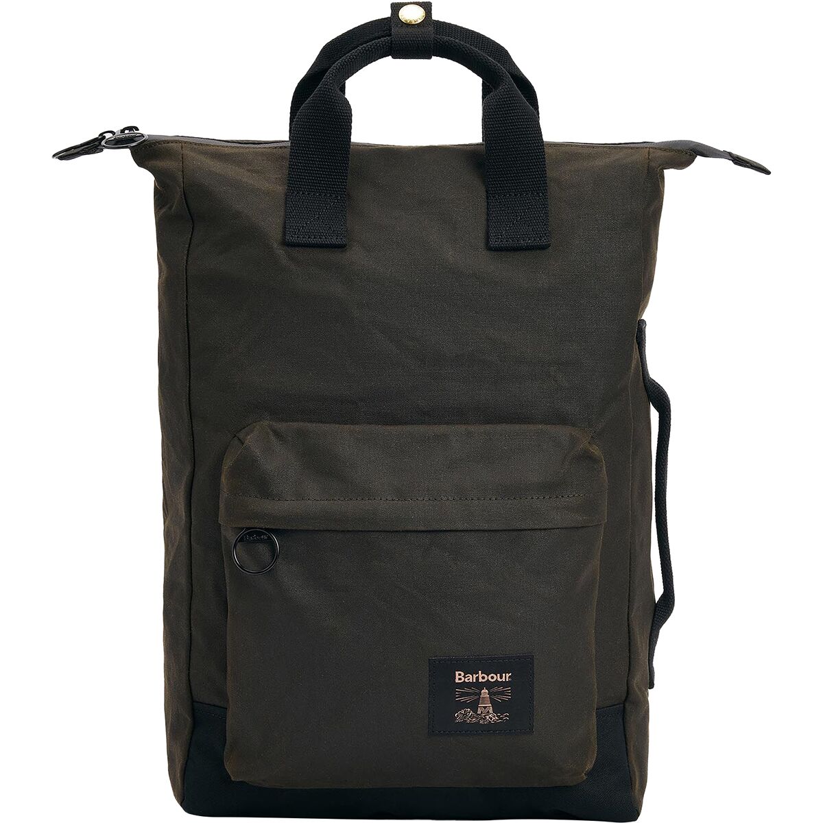 Image of Barbour Field Wax Zip Backpack Olive/Black, One Size