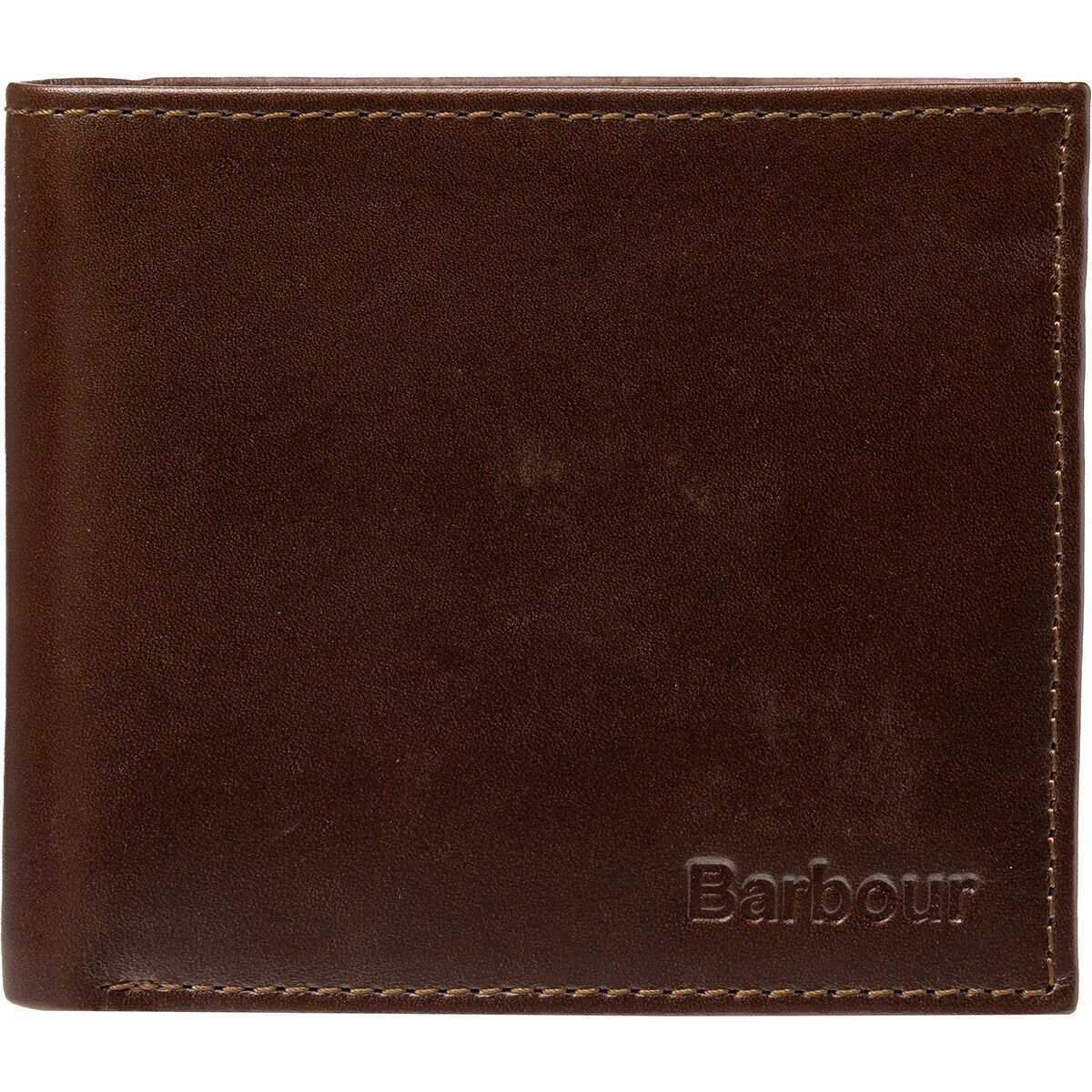 Image of Barbour Colwell Leather Billfold Wallet - Men's Brown/Classic, One Size