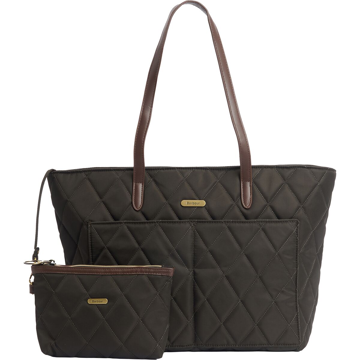 Image of Barbour Quilted Tote Bag Olive2, One Size