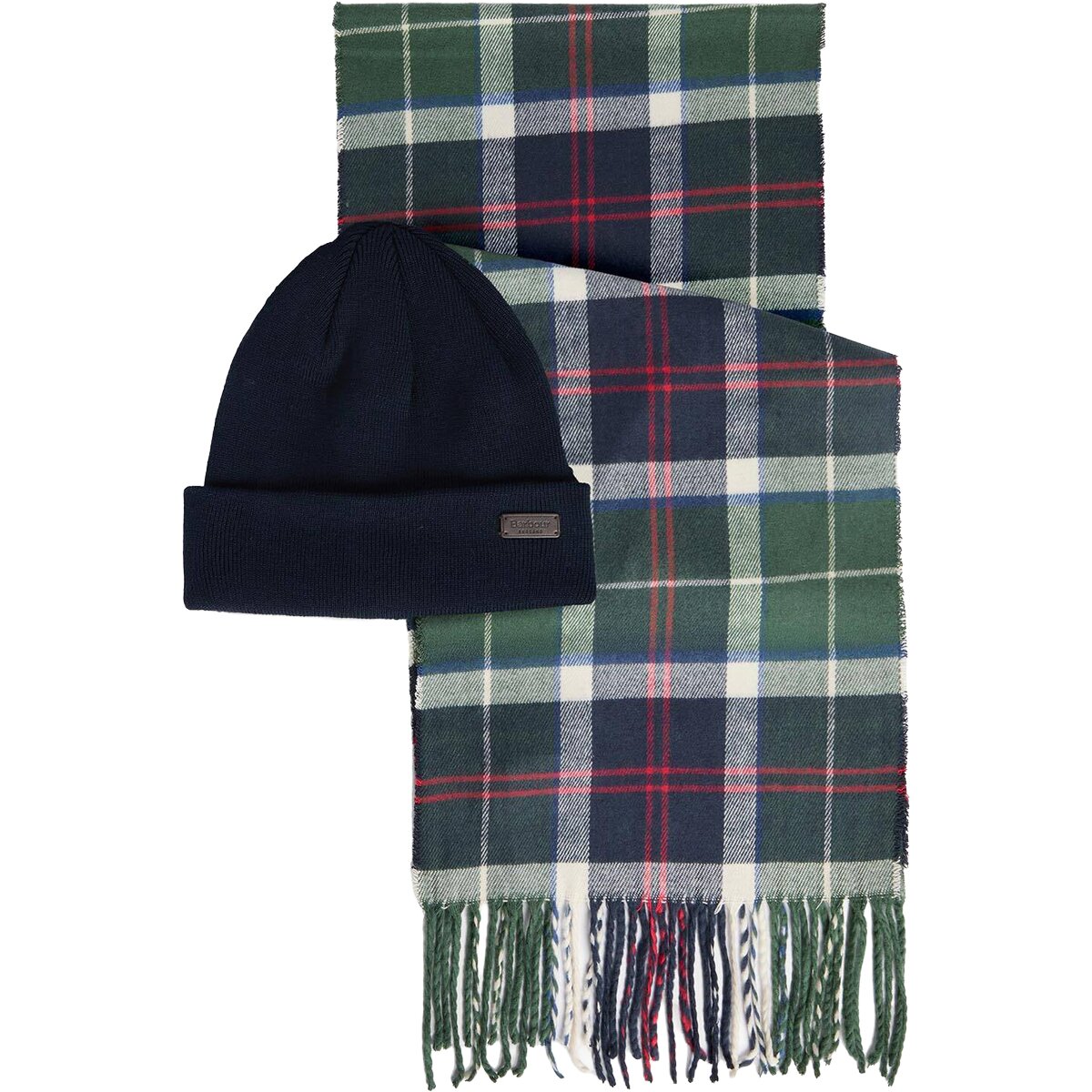 Image of Barbour Swinton Beanie & Galingale Scarf Gift Set Evergreen, One Size