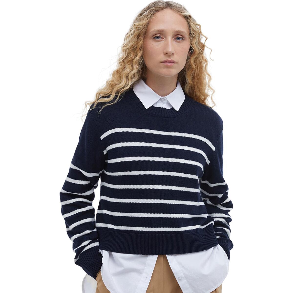 Barbour Emery Knitted Jumper - Women's Navy/Cloud, US 12/UK 16