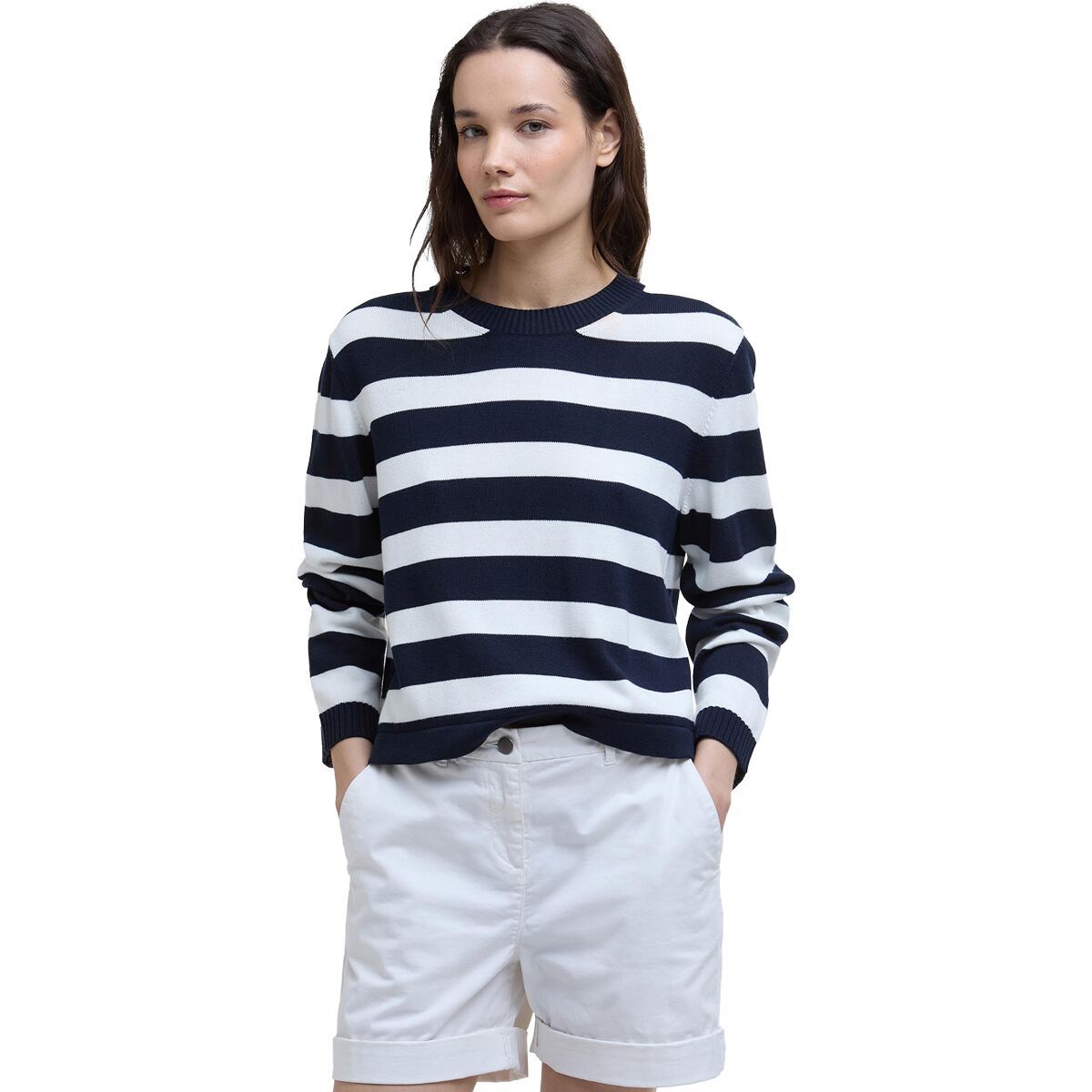 Image of Barbour Bronya Knitted Jumper - Women's Navy, US 10/UK 14
