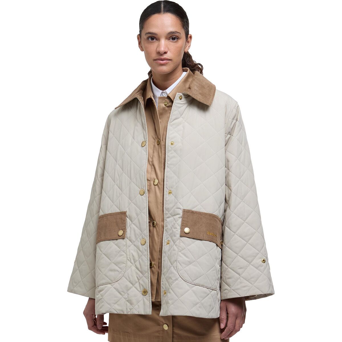 Image of Barbour Corinne Quilt Jacket - Women's Light Sand/Ancient, US 14/UK 18