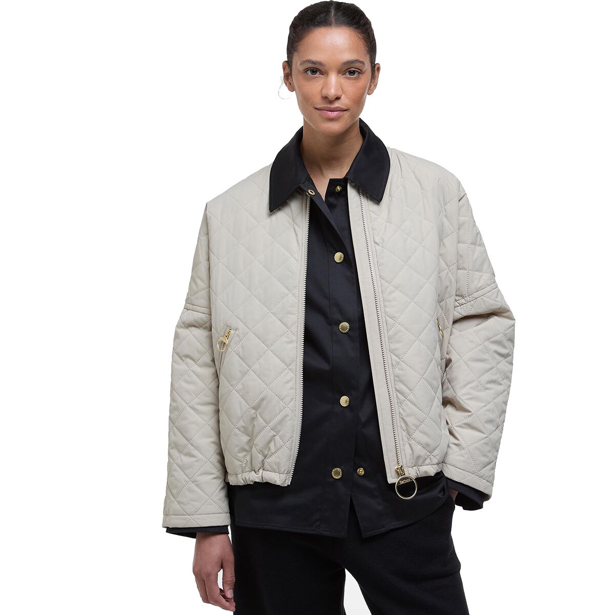 Image of Barbour Emlyn Quilt Jacket - Women's Light Sand/Ancient, US 10/UK 14